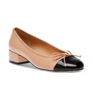 STEVE MADDEN Womens Beige Cherish Cap Toe Block Heel Slip On Ballet Flats size 7